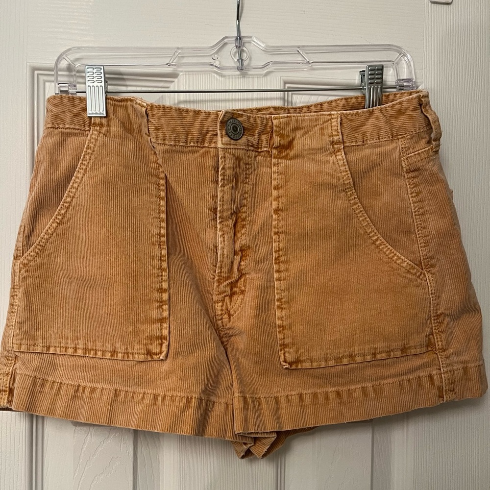 Tan corduroy American Eagle high-waisted shorts
